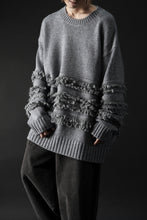 画像をギャラリービューアに読み込む, F/CE. DUAL TEXTURE SHIFTED LINES KNIT (CHARCOAL)