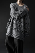 画像をギャラリービューアに読み込む, F/CE. DUAL TEXTURE SHIFTED LINES KNIT (CHARCOAL)