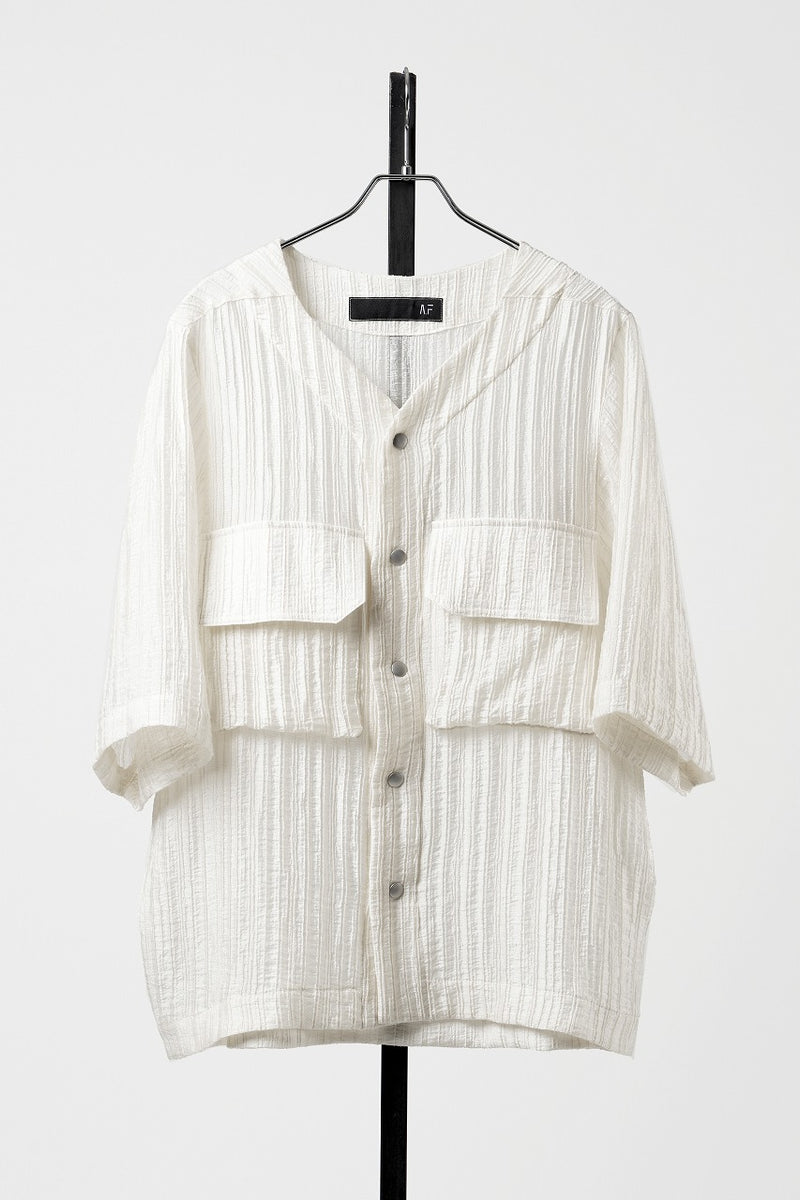 SAMPLE SALE】A.F ARTEFACT SHEER YO-RYU NO COLLAR SHIRT (IVORY)の