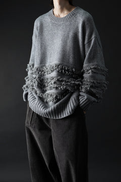 画像をギャラリービューアに読み込む, F/CE. DUAL TEXTURE SHIFTED LINES KNIT (CHARCOAL)