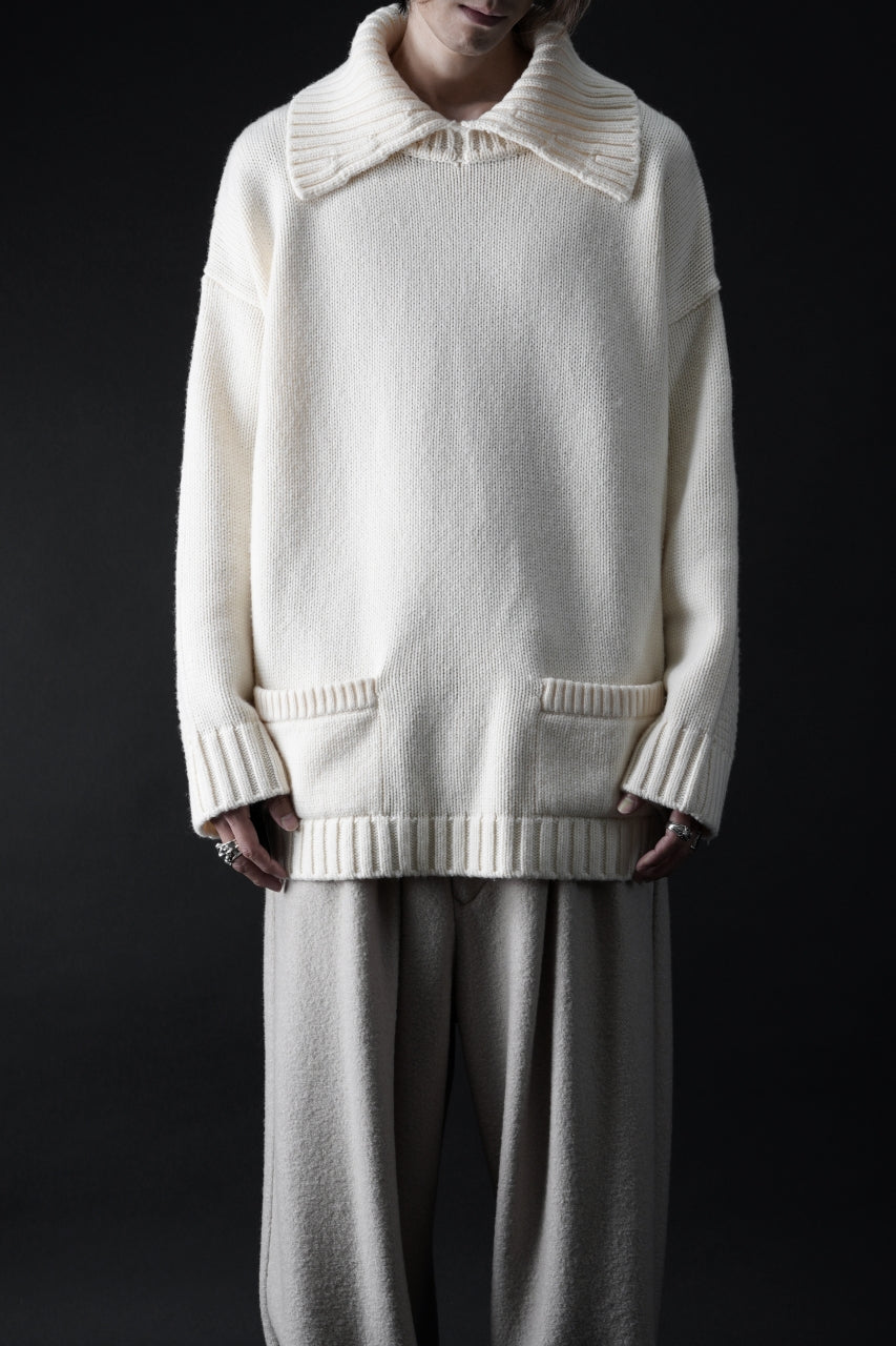 画像をギャラリービューアに読み込む, F/CE. REVERSE PATTERN COLLAR KNIT (IVORY)