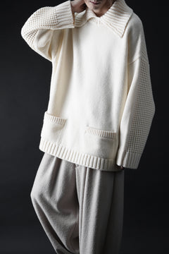 画像をギャラリービューアに読み込む, F/CE. REVERSE PATTERN COLLAR KNIT (IVORY)