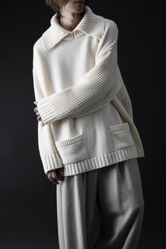 画像をギャラリービューアに読み込む, F/CE. REVERSE PATTERN COLLAR KNIT (IVORY)