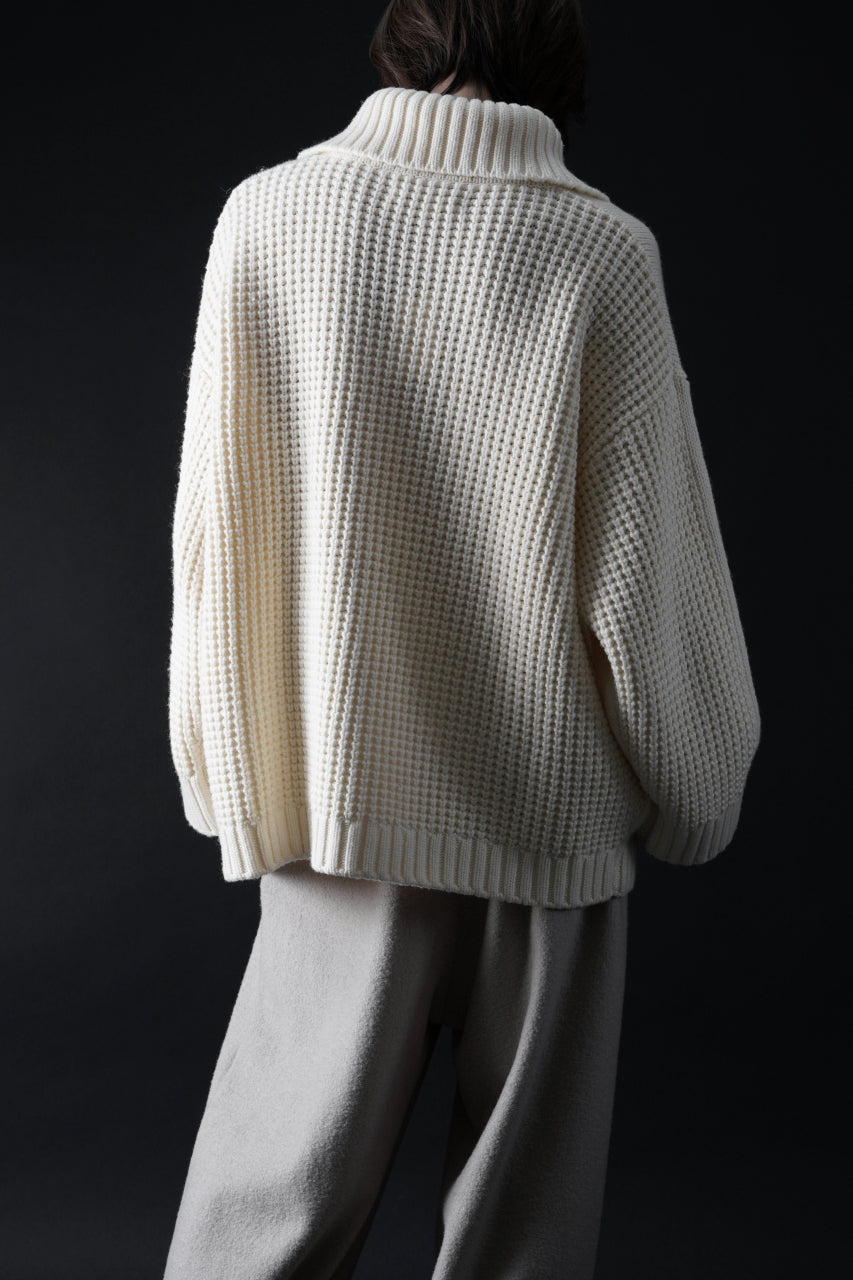 画像をギャラリービューアに読み込む, F/CE. REVERSE PATTERN COLLAR KNIT (IVORY)