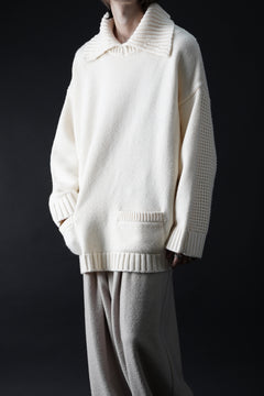 画像をギャラリービューアに読み込む, F/CE. REVERSE PATTERN COLLAR KNIT (IVORY)