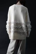 画像をギャラリービューアに読み込む, F/CE. DUAL TEXTURE SHIFTED LINES KNIT (IVORY)