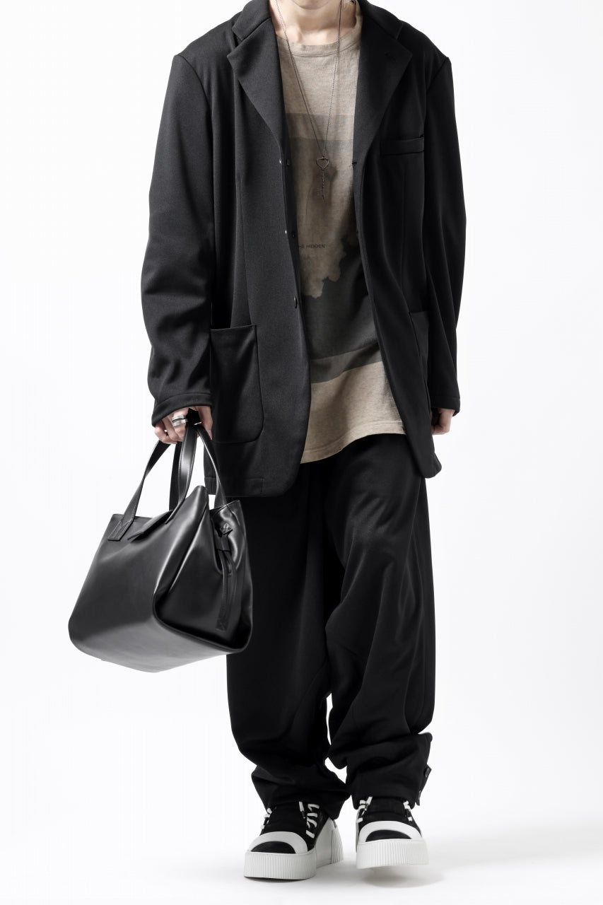 discord Yohji Yamamoto Gusset Diaphragm Tote Bag (M) / Smooth Cow Leather (BLACK)