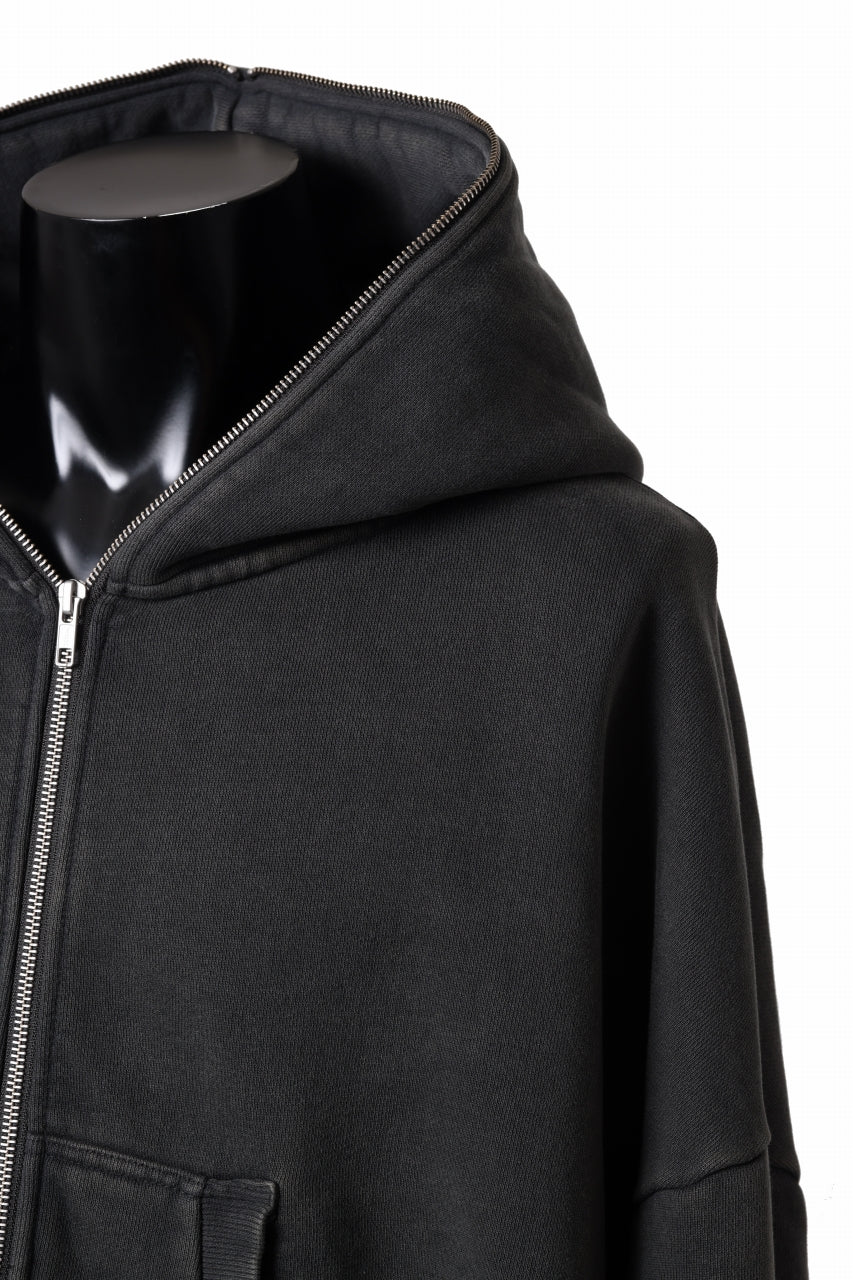 画像をギャラリービューアに読み込む, entire studios ETERNAL ZIP SWEAT PARKA (WASHED BLACK)