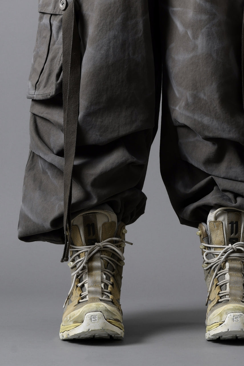 画像をギャラリービューアに読み込む, A.F ARTEFACT EXTREME WIDE CARGO PANTS / VINTAGE DYED (KHAKI)