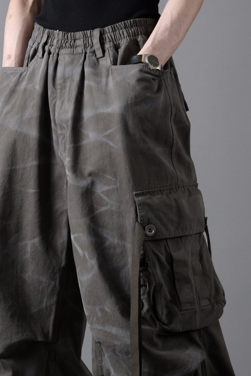 画像をギャラリービューアに読み込む, A.F ARTEFACT EXTREME WIDE CARGO PANTS / VINTAGE DYED (KHAKI)