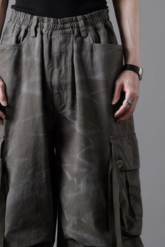 画像をギャラリービューアに読み込む, A.F ARTEFACT EXTREME WIDE CARGO PANTS / VINTAGE DYED (KHAKI)