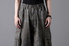 画像をギャラリービューアに読み込む, A.F ARTEFACT EXTREME WIDE CARGO PANTS / VINTAGE DYED (KHAKI)