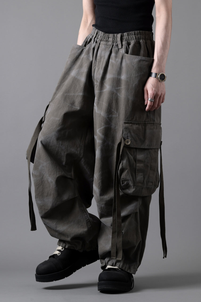 画像をギャラリービューアに読み込む, A.F ARTEFACT EXTREME WIDE CARGO PANTS / VINTAGE DYED (KHAKI)