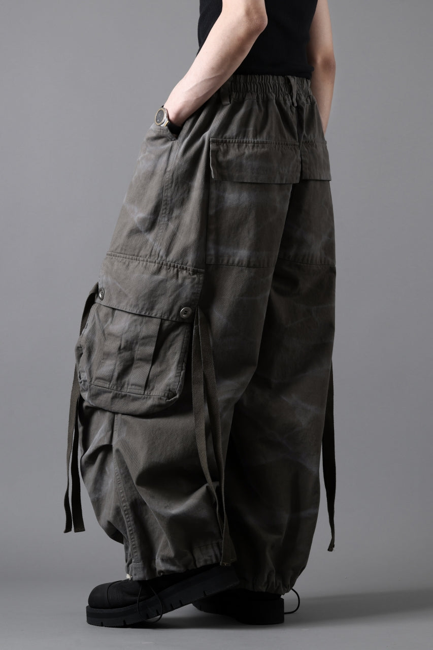 画像をギャラリービューアに読み込む, A.F ARTEFACT EXTREME WIDE CARGO PANTS / VINTAGE DYED (KHAKI)