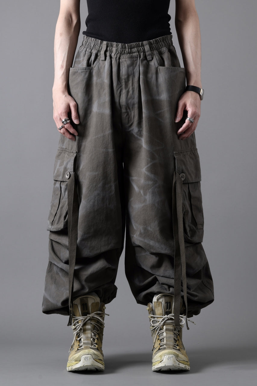 画像をギャラリービューアに読み込む, A.F ARTEFACT EXTREME WIDE CARGO PANTS / VINTAGE DYED (KHAKI)