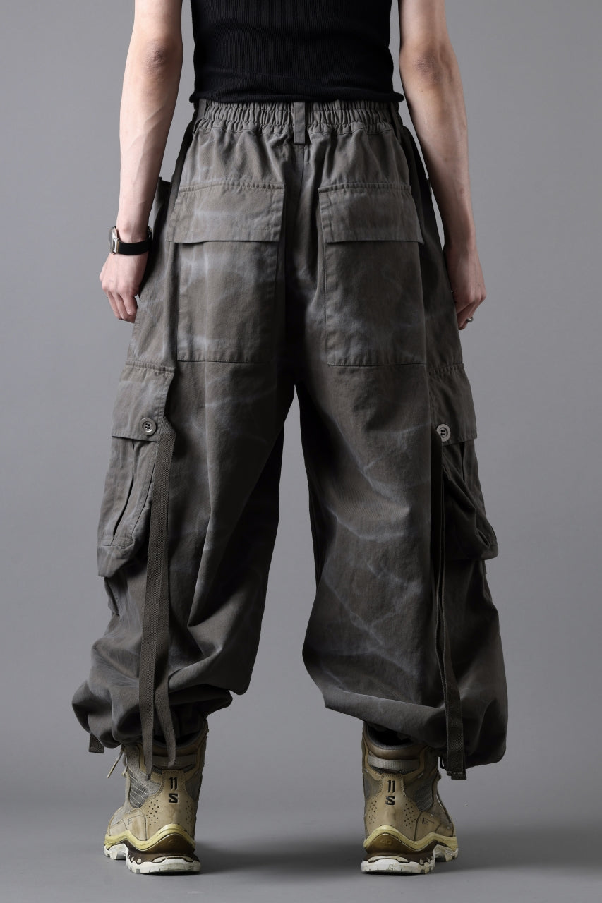 画像をギャラリービューアに読み込む, A.F ARTEFACT EXTREME WIDE CARGO PANTS / VINTAGE DYED (KHAKI)