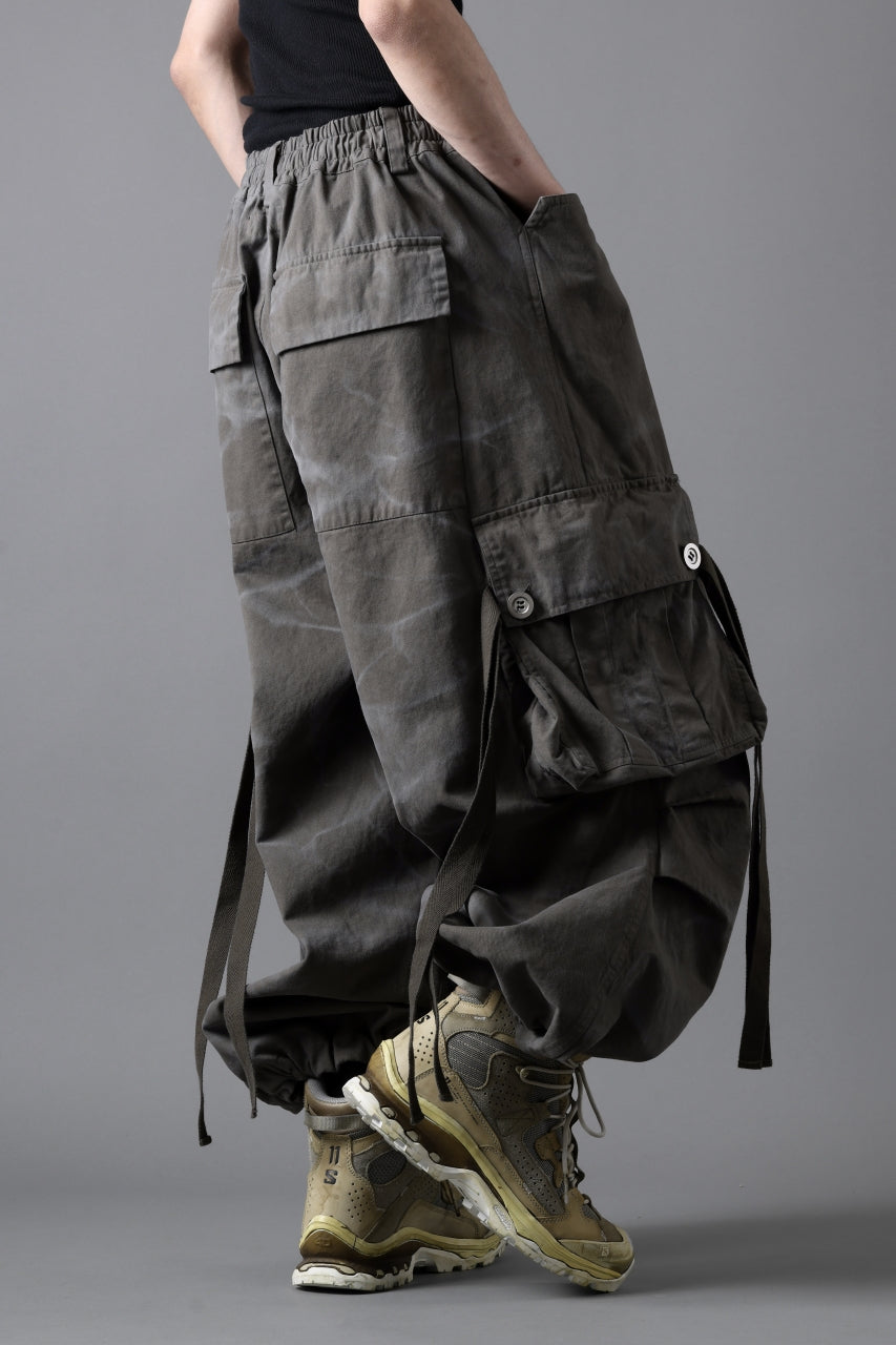 画像をギャラリービューアに読み込む, A.F ARTEFACT EXTREME WIDE CARGO PANTS / VINTAGE DYED (KHAKI)