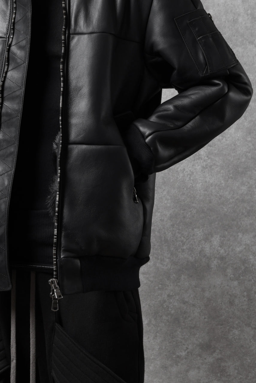 画像をギャラリービューアに読み込む, ierib exclusive ma-1 bomber jacket / toskana sheep shearling mouton (BLACK x BLACK)
