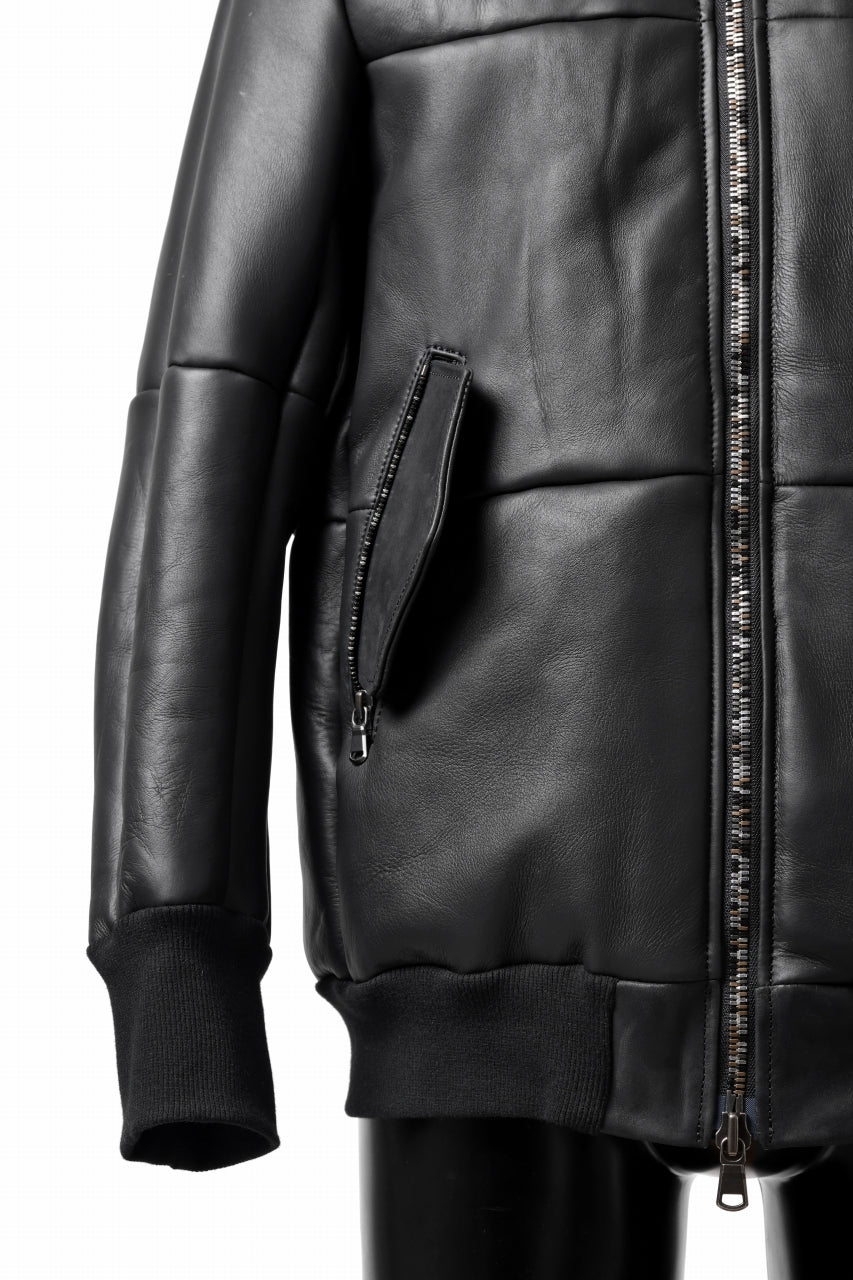 画像をギャラリービューアに読み込む, ierib exclusive ma-1 bomber jacket / toskana sheep shearling mouton (BLACK x BLACK)