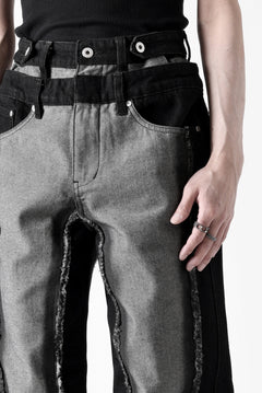 Load image into Gallery viewer, Feng Chen Wang RAW EDGE PATCHWORK TROUSERS (BLACK)