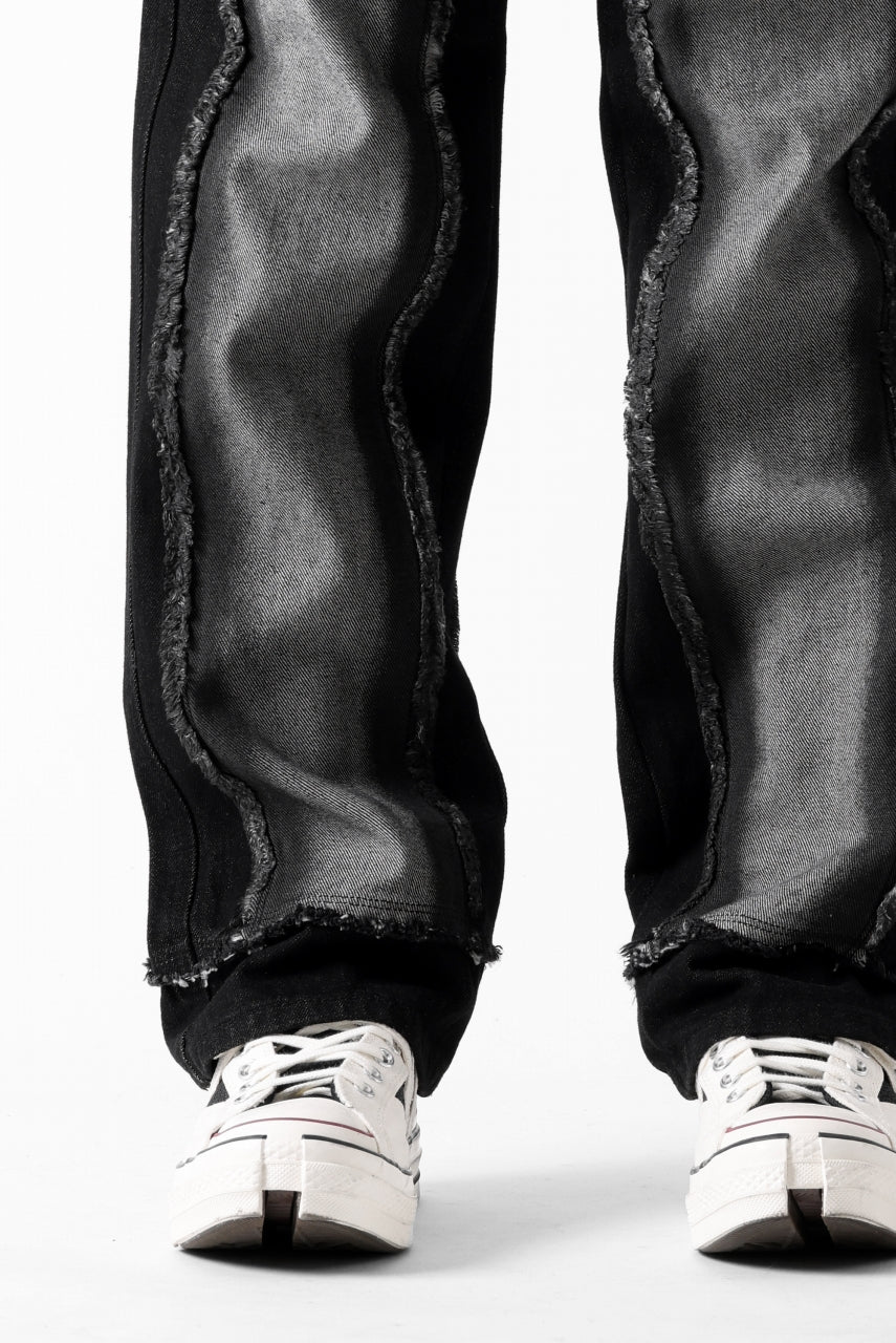 Load image into Gallery viewer, Feng Chen Wang RAW EDGE PATCHWORK TROUSERS (BLACK)