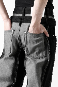 Load image into Gallery viewer, Feng Chen Wang RAW EDGE PATCHWORK TROUSERS (BLACK)