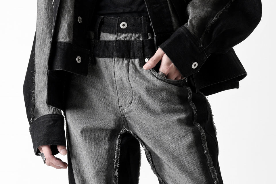 Load image into Gallery viewer, Feng Chen Wang RAW EDGE PATCHWORK TROUSERS (BLACK)