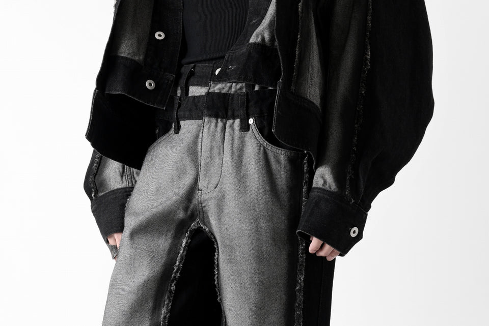 Load image into Gallery viewer, Feng Chen Wang RAW EDGE PATCHWORK TROUSERS (BLACK)