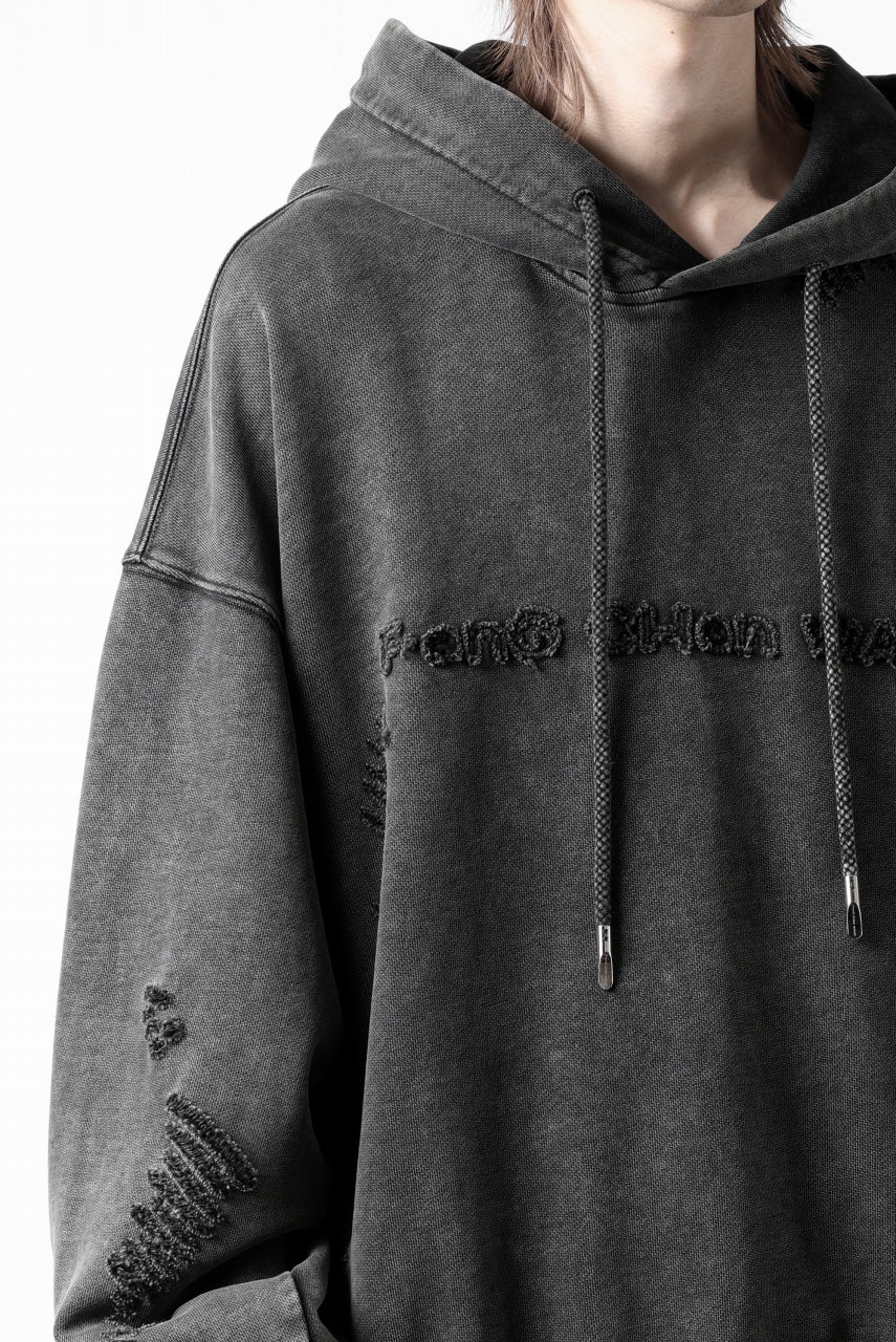 画像をギャラリービューアに読み込む, Feng Chen Wang GREY RIPPED JERSY HOODIE (GREY)