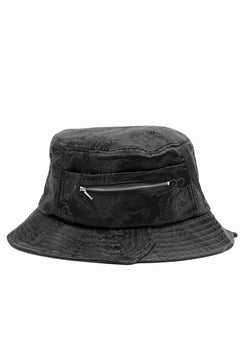 Load image into Gallery viewer, Feng Chen Wang BLACK DRAGON PATTERN SATIN BUCKET HAT (BLACK)