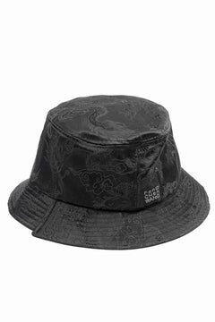 Load image into Gallery viewer, Feng Chen Wang BLACK DRAGON PATTERN SATIN BUCKET HAT (BLACK)
