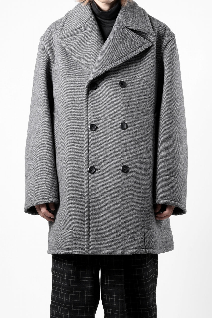 画像をギャラリービューアに読み込む, TARO HORIUCHI / th products Marine Over Coat / active setter tweed knit (gray)