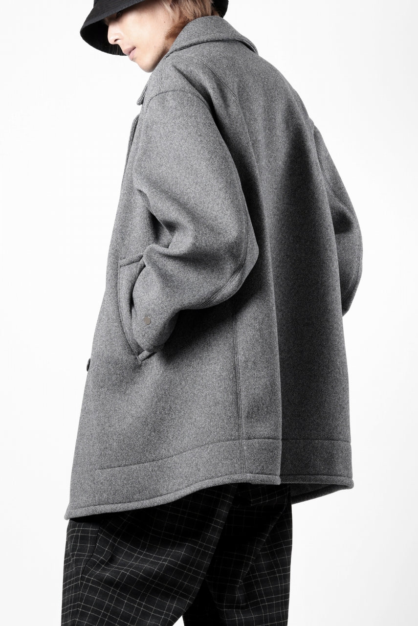 画像をギャラリービューアに読み込む, TARO HORIUCHI / th products Marine Over Coat / active setter tweed knit (gray)