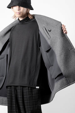 画像をギャラリービューアに読み込む, TARO HORIUCHI / th products Marine Over Coat / active setter tweed knit (gray)