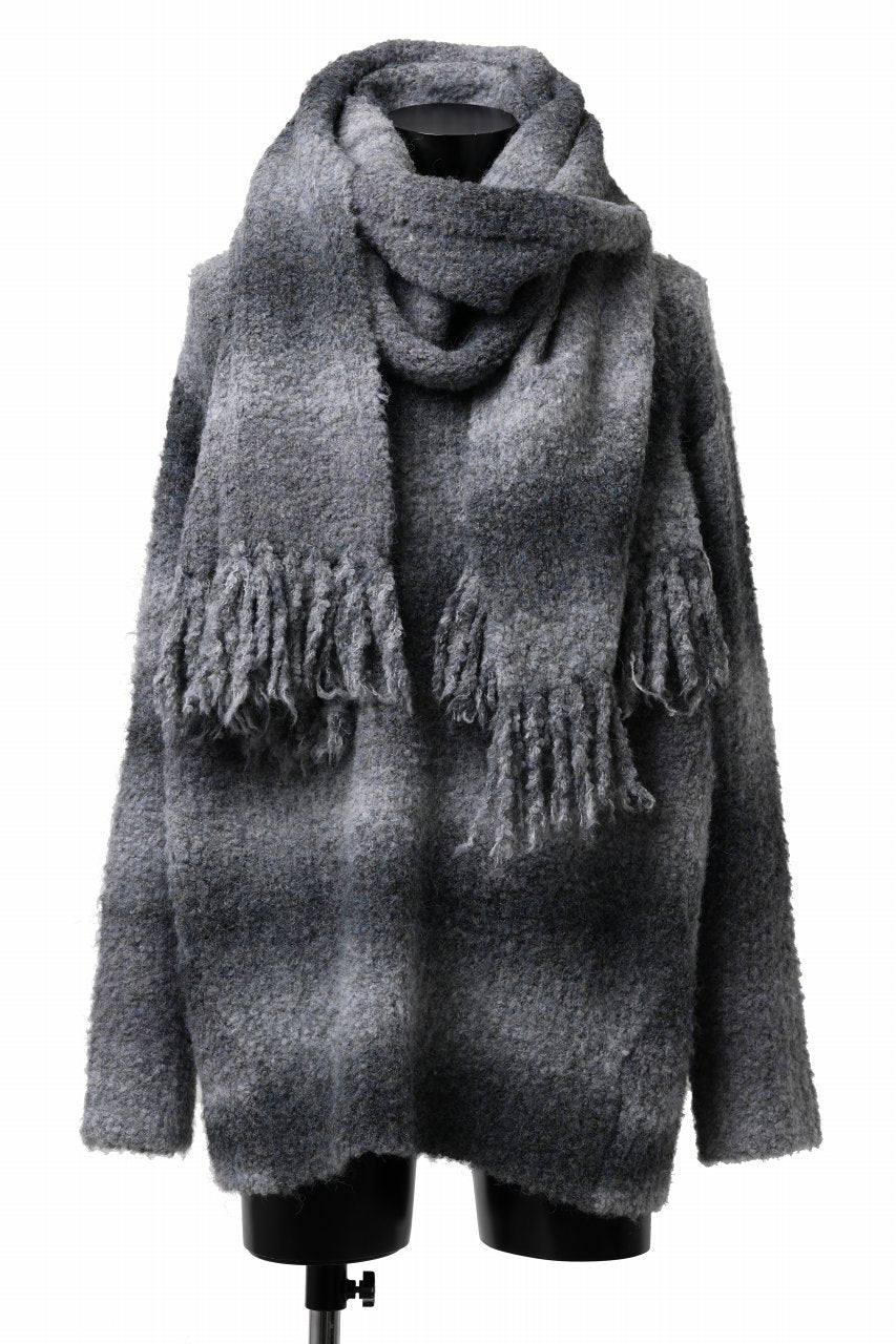 画像をギャラリービューアに読み込む, TARO HORIUCHI / th products Inflated Oversized Crew / 1/4.5 kasuri loop knit (mono)
