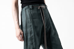 画像をギャラリービューアに読み込む, A.F ARTEFACT CURVED LONG PANTS / LINEN TWILL (GREEN)