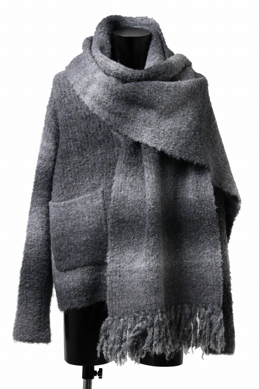 画像をギャラリービューアに読み込む, TARO HORIUCHI / th products Inflated Cardigan / 1/4.5 kasuri loop knit (mono)