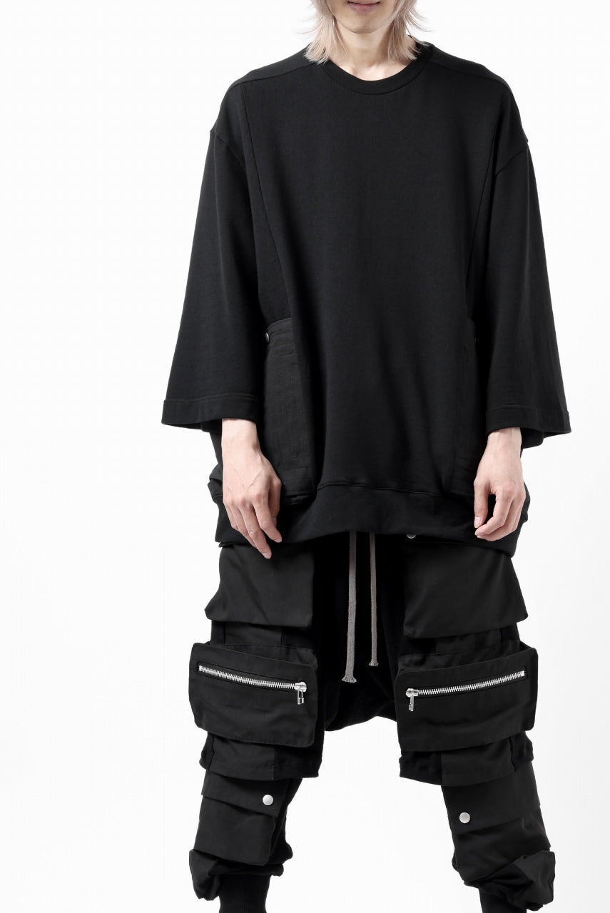 画像をギャラリービューアに読み込む, A.F ARTEFACT FLAP-DETAIL COMBINATION TOPS (BLACK)