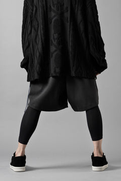 画像をギャラリービューアに読み込む, N/07 2 TUCKS EASY SHORTS / RIBBED CARDBOARD KNIT JERSEY (CHARCOAL)