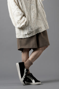 画像をギャラリービューアに読み込む, N/07 2 TUCKS EASY SHORTS / RIBBED CARDBOARD KNIT JERSEY (KHAKI)