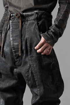 画像をギャラリービューアに読み込む, BORIS BIDJAN SABERI CROPPED TROUSER / VINYL PROCESSED & NICKEL PRESSED & ACID DYED "P15.4 CUSTOM BF-FKU10002" (DIRTY ACID DENIM)