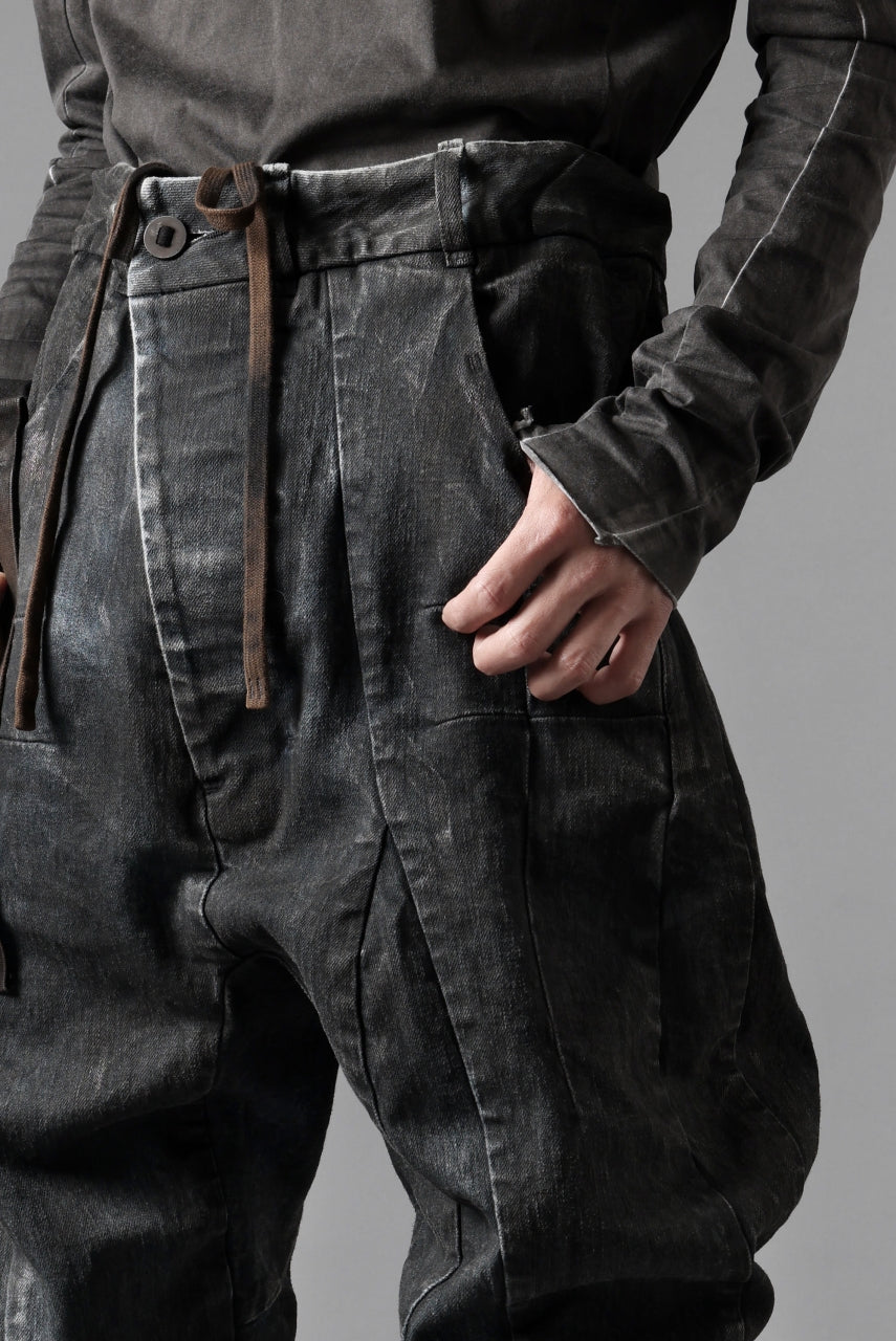 画像をギャラリービューアに読み込む, BORIS BIDJAN SABERI CROPPED TROUSER / VINYL PROCESSED & NICKEL PRESSED & ACID DYED "P15.4 CUSTOM BF-FKU10002" (DIRTY ACID DENIM)