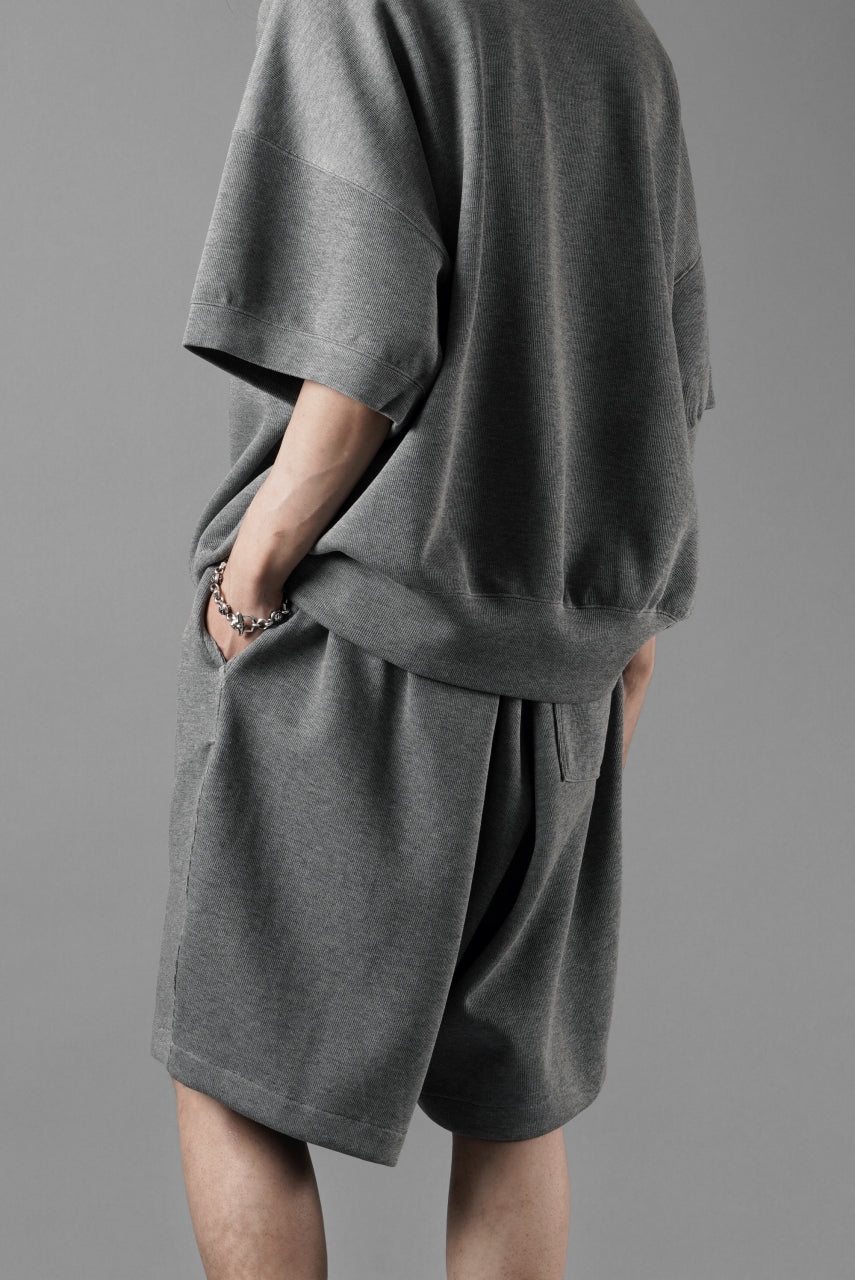 画像をギャラリービューアに読み込む, N/07 2 TUCKS EASY SHORTS / RIBBED CARDBOARD KNIT JERSEY (GREY)