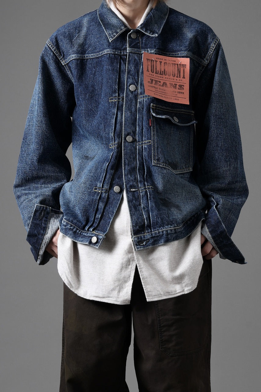 画像をギャラリービューアに読み込む, FULLCOUNT "Fear Of The Dark" Type 1 Denim Jacket / 15.5oz Zimbabwe Selvedge Denim (INDIGO BLUE)