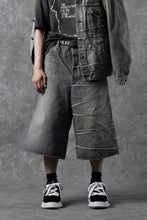 画像をギャラリービューアに読み込む, FULLCOUNT x KAMIYA Switching Denim Wide Bermuda Pants / 13.7oz Original Selvedge Denim (BLACK)