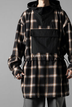 画像をギャラリービューアに読み込む, F/CE. WATER-SHIELD CHECK ANORAK SHIRT (BLACK)