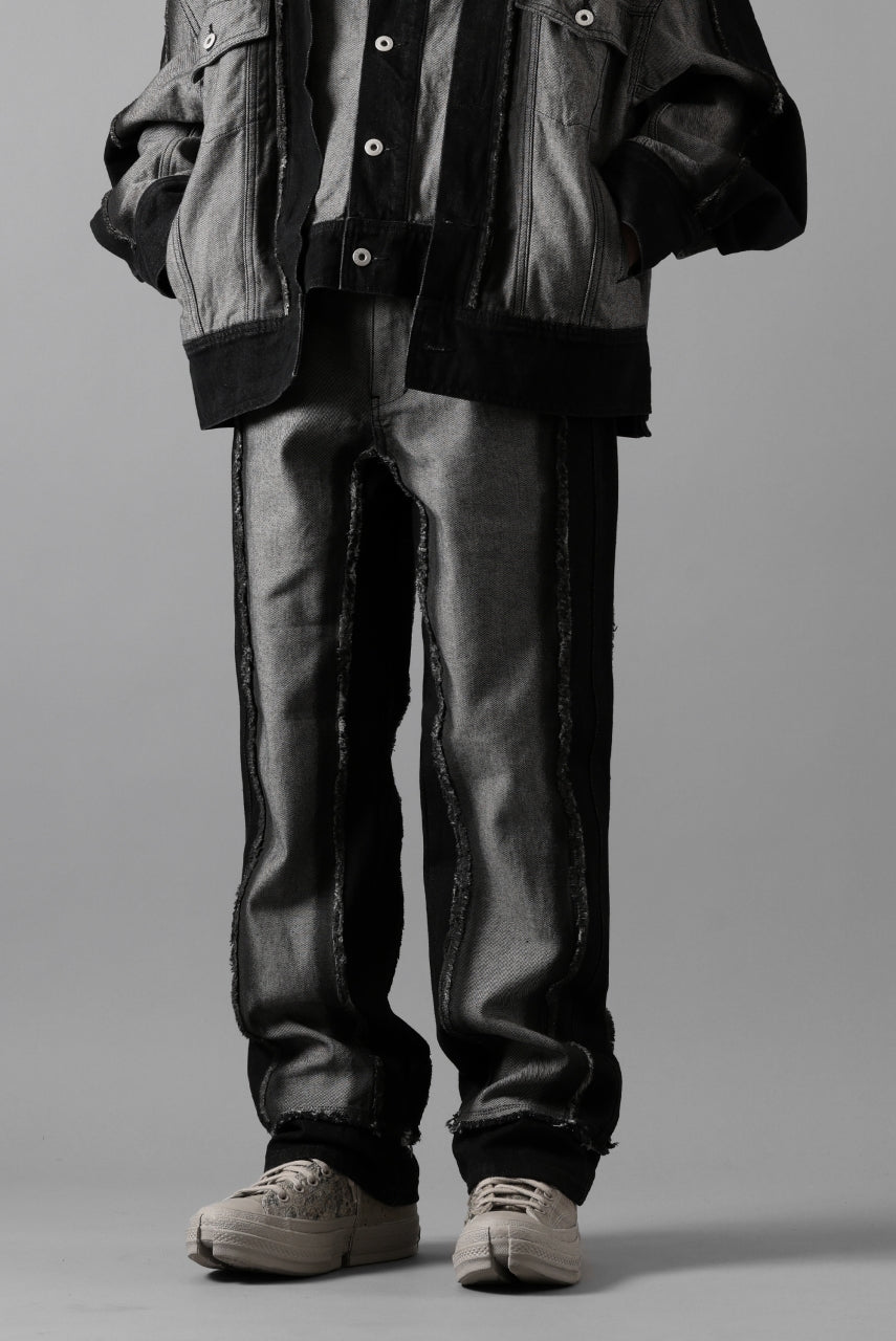 Load image into Gallery viewer, Feng Chen Wang RAW EDGE PATCHWORK TROUSERS (BLACK)