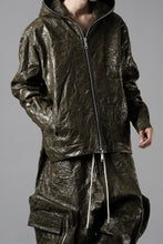 画像をギャラリービューアに読み込む, A.F ARTEFACT HOODED ZIPPER BLOUSON / WASHER SYNTHETIC LEATHER (KHAKI)