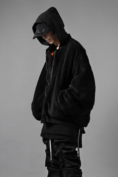 Load image into Gallery viewer, A.F ARTEFACT MA-1 HOODIE JACKET / TEDDY BOA FLEECE (BLACK)
