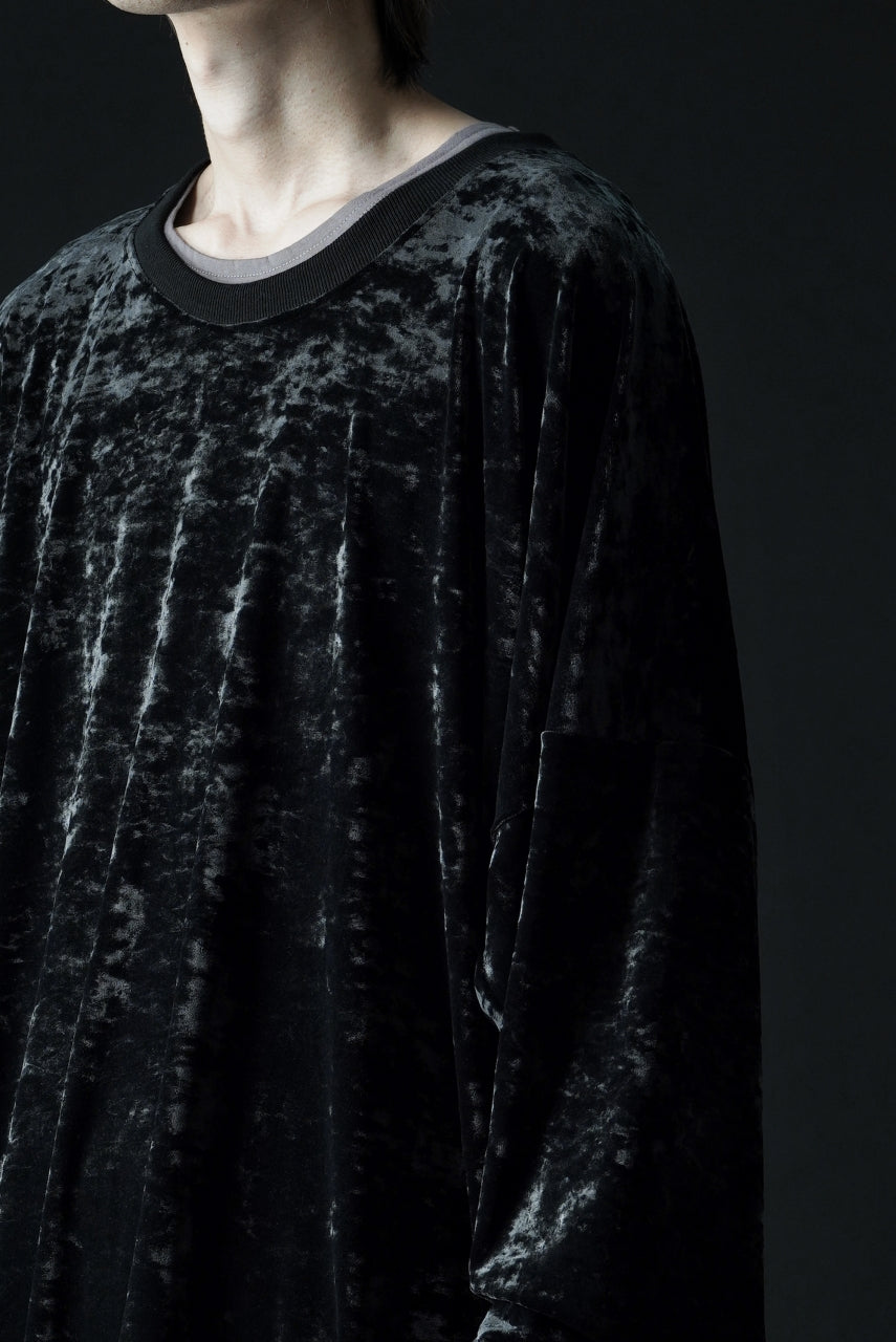 Load image into Gallery viewer, A.F ARTEFACT JUMBO CREW NECK TOPS / VELVET JERSEY (BLACK)